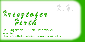krisztofer hirth business card